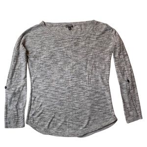 M Gray/ Grey Express Brand Knit Shirt with Button Sleeve Option